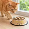 Tigela de Aço Inoxidável de Grande Capacidade para Animais de Estimação para Cães Médios e Grandes, Tigela de Comida para Gatos e Cachorros Impressa em Aço Inoxidável, Tigela de Água para Gatos, Tigela de Comida