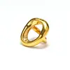 Anillo hueco irregular de temperamento simple y creativo europeo y americano para mujer, cóncavo-convexo, geométrico, joyería de titanio para la mano, venta al por mayor