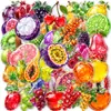 Pegatinas de Frutas Modelo Nuevo Transfronterizo 50 Pegatinas Creativas de Frutas Joya Real Material de Decoración para Mascotas Pegatinas Transparentes Impermeables