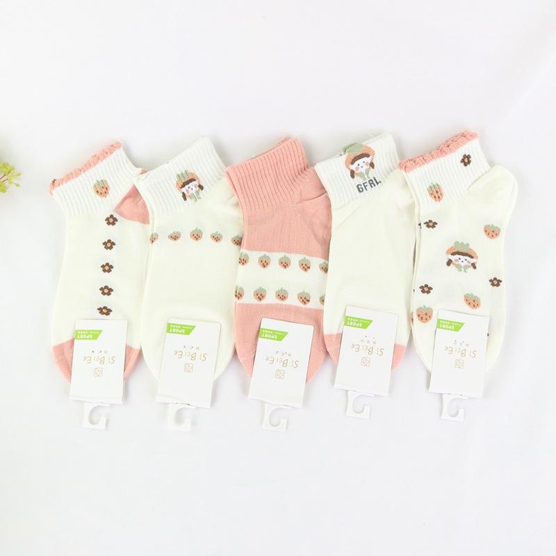 丝贝尔运动女船袜 金草莓.JPG