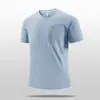 Camiseta fina de manga curta de verão masculina com bolso em relevo sem costura plus size top masculino roupas esportivas frescas respiráveis de secagem rápida