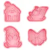 Série de Natal Advento Molde para Biscoito Casa de Neve 3D Desenho Animado Molde para Biscoito Argila DIY Simulação Biscoitos Impressos