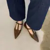 Elegantes zapatos de moda para mujer con punta fina, nuevo estilo bosque vintage primavera 2026 zapatos Mary Jane negros franceses de tacón bajo