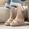 Sandalias Romanas de Tacón Alto de Paja Estilo Vintage 2026 para Mujer, Calzado de Verano para Exteriores, Adecuadas para Combinar con Vestidos, Zapatos de Plataforma, Chanclas con Plataforma para Aumentar la Altura