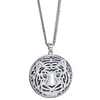 Pu Zuo Cor Forte que se Mantém Prata Areia Banhada a Cobre Inlaid Diamante Tigre Cubo de Açúcar Planeta Contas da Fortuna Colar Novo Estilo Chinês Corrente de Clavícula Corrente de Pescoço