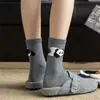 Meias de Lã Quentes para Outono e Inverno, Meias de Meia-Perna Femininas Fofas com Pompons de Pelo Estéreo, Meias Grossas Femininas Estilo Preppy