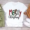 Comercio exterior moda caricatura estampado de alce de Navidad moda europea y americana holgada talla europea camiseta de mujer
