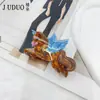 Nuevo pasador de pelo de dibujos animados lindo para niños, clip acrílico creativo de unicornio tiburón, venta al por mayor de dopamina transfronteriza