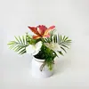 Flores cymbidium e phalaenopsis artificiais nórdicas, plantas em vaso, decoração de casa, plantas verdes artificiais de jardim, pequenos bonsais decorativos