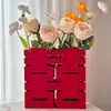 Decoraciones para Habitación de Boda, Flores Artificiales, Flores Rojas Festivas para Decoración de Sala de Casa Nueva, Arreglos de Boda, Arreglos Florales de Boda, Cubos de Abrazo