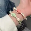 Pulseira de Contas de Cerâmica Estrela Concha Estilo Resort para Mulheres, Pulseira Exquisita de Nicho de Luxo Leve, Pulseira de Festa Estudantil de Alto Nível