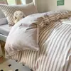 Conjunto de cama 100% algodão, conjunto de seis peças para cama de solteiro, conjunto de três peças para colchão de dormitório de estudante universitário, design simples para todas as estações