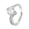 Anel de zircônia diamante amor cor transfronteiriço feminino senso de alta qualidade abertura ajustável em forma de coração anel de diamante completo feminino atacado