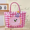 Bolsa de Cesta de Verduras de Dibujos Animados Linda, Bolsa de Compras Tejida Colorida de Gran Capacidad, Bolsa de Plástico Versátil para Llevar en la Mano para Mujeres que Van al Trabajo