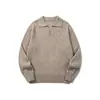 Suéter Gola V Estilo Old Money Masculino Jiezhan 26 Outono/Inverno Novo Produto Quente Gola Reversível Malha Texturizada Top para Homens e Mulheres