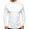 Otoño/Invierno 2026 Camiseta de Manga Larga de Cuello Alto para Hombre Transfronteriza de Amazon Europea y Americana Camiseta Básica para Hombre Top de Color Sólido