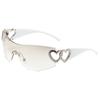 Gafas de sol de moda Siamese Love, gafas de sol sin marco transfronterizas europeas y americanas, gafas de sol Y2K para damas, gafas de viento futuristas para hombres