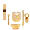 Juego de Vajilla de Silicona para Niños Set de Comida Complementaria para Bebés Set de Plato y Cuchara para Bebés Mordedor Alimentación para Recién Nacidos y Bebés Agua y Arroz Cereales