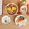 Vajilla de Cerámica Zhi Qiu Plato de Celebridad de Internet Tazón Plato de Mesa para el Hogar Tazón de Sopa de Alta Apariencia Tazón de Arroz Cuchara Juego de Tazones Pequeños Frescos para Postre