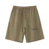 Shorts Casuales de Algodón con Cordón Estampado de Letras de Silicona y Estampado de Niebla, de Pierna Media, para Hombres y Mujeres, de Moda
