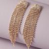 Brincos Longos de Franja com Strass Brincos Simples de Franja para Banquete de Casamento de Noiva Joias de Luxo Leve para Mulheres Joias Europeias e Americanas
