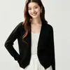 Cardigan de Tricô de Caxemira com Gola V Novo Outono e Inverno para Mulheres Manga Longa Versátil Botões Casaco Suéter de Lã Top Suéter de Lã de Luxo Leve