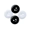 Botones de Resina Negros y Blancos de Dos Agujeros de 15 mm, Gemelos para Hombres y Mujeres, Botones de Traje de Borde Ancho, Suministro Directo de Fábrica, Venta al por Mayor en Stock