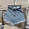 Shorts de Mezclilla Holgados de Talla Grande para Mujer Cintura Alta Aspecto Delgado para Chicas Gorditas Pierna Ancha Forma de A Casual Dobladillos Finos Pantalones Cortos Ajustados