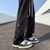 Pantalones Casuales para Hombre Verano Nuevo Estilo Americano Vibe High Street Cremallera Abertura Pantalones Marca de Moda Sueltos Rectos para Hombre