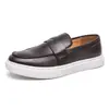 Nuevos zapatos de plataforma con flecos talla grande transfronterizos para hombre Moda europea y americana de pasarela Zapatos de cuero slip-on Personalidad del hombre Casual de negocios Zapatos de plataforma