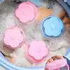 Bolsa de red de limpieza con bola de lavandería, filtro de lavadora, filtro flotante, filtro de pelo, removedor de pelo de lavadora con forma de flor de ciruelo