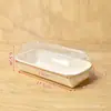 Caixa Quadrada de Papel Kraft Descartável com Cartolina Branca Caixa Retangular Espessada para Levar Caixa de Embalagem para Almoço Assar Bolo Salada Fast Food