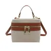 Nuevo Emparejamiento de Colores 2025 Nuevo Estilo de Moda Empalme Gran Capacidad Tipo Caja Satchel de Hombro Cruzado de Moda Bolso Caja