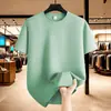 Camiseta Casual Lisa de Cor Sólida com Gola Redonda Versátil Estilo Novo para Homens Verão Esportes ao Ar Livre Camiseta de Manga Curta Masculina