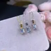 Venta al por mayor de fábrica explosiones colgante natural de acuamarina plata S925 incrustado piedra principal 4x 6 mm caliente Europa y Estados Unidos una generación