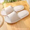 Pantuflas de rayas finas, suaves para interiores, ligeras y transpirables para el hogar, adecuadas para todas las estaciones, de lino, para parejas, hombres y mujeres, para viajes, uso en casa y para recibir invitados.