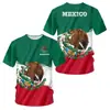 Camiseta 3D Oficial de México 2026 Ropa Deportiva Casual Evento Mundialista Animación para Aficionados Cuello Redondo Manga Corta