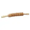 Roda de Massagem Abdominal de Madeira Doze Rodas Grão de Madeira Fitness Yoga Plantar 12 Rodas Massageador Abdominal Manual