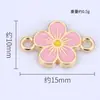 Novo Lançamento Popular Desenho Animado Criativo Pingente Flor de Cerejeira Acessórios DIY Material Liga com Gotejamento de Óleo Pulseira Dupla Pendente Colar Brincos