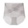 Calcinha Feminina de Seda Gelo com Cintura Alta Levanta Bumbum Controle de Barriga Tamanho Plus Size Sem Costura Secagem Rápida Triângulo 10A Seda de Amora Bandagem de Gelo