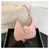 Bolso axilar con lazo lindo de moda popular de este año 2024 verano nuevo bolso de hombro para damas bolso de mano de color sólido
