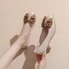 Zapatos Mules para Mujer Estilo Francés Brisa Nocturna con Tacón Grueso, Nuevos Otoño 2025 Versátiles Suela Suave Estilo Suave con Lazo