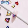 Arte de uñas K9 joyería taladro transparente corazón torcido taladro de hacha gotas de agua cuadrado gordo placa flash diamante blanco super brillante accesorios para usar en uñas al por mayor
