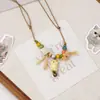 Collar de Cerámica Jingdezhen Lindo Dibujo Animado Miau Wangcai Joyería Linda Orquestación Puesto de Joyería Suministro al por Mayor