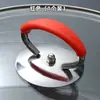 Tampa de panela universal, alça de aço inoxidável, silicone, anti-escaldante, resistente a altas temperaturas, alça de tampa de panela doméstica, acessórios de alça de cabeça de vidro