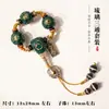 Cuentas de Vidrio Sherpa Originales Semillas Cabeza de Buda de Tres Vías Juego de Cuentas Espaciadoras Pulsera de Bodhi Vajra Cadena Larga 108 Accesorios DIY