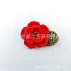 Algodón puro ganchillo dos capas cinta floral hoja piezas florales tejidas a mano accesorios de decoración de ropa DIY cintas para el pelo y accesorios para el pelo de mujer