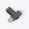 Memoria USB para teléfono móvil al por mayor metal giratorio 64g gran capacidad Tipo-c para computadora doble uso 128g Memoria flash USB letras personalizadas 32
