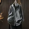 Camisa de Manga Larga Sencilla de Algodón y Lino de Color Sólido para Primavera y Otoño, Top para Mujer, Nuevo Diseño Versátil de Doble Botón, Chaqueta Pequeña Cardigan
