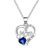 Collar con Colgante de Corazón "Te Amo Mamá" Carta de Venta Caliente Transfronteriza Europea y Americana para el Día de la Madre Colgante Festivo Regalo de Moda